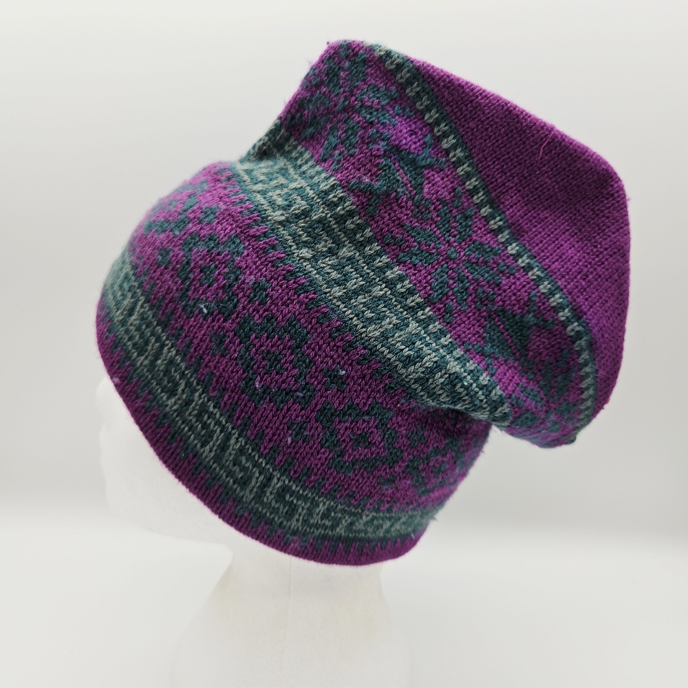 VINTAGE | wool fair isle nordic toque winter hat - Picture 5 of 7